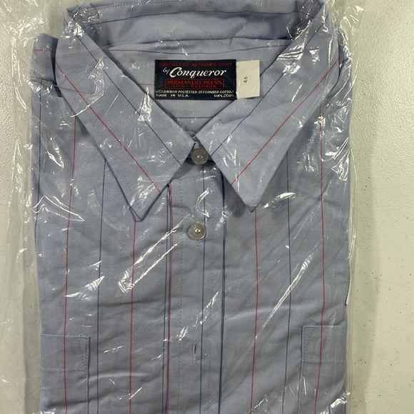 Vintage 90s Mens USPS Button Front Long Sleeve Shirt - Picture 4 of 11